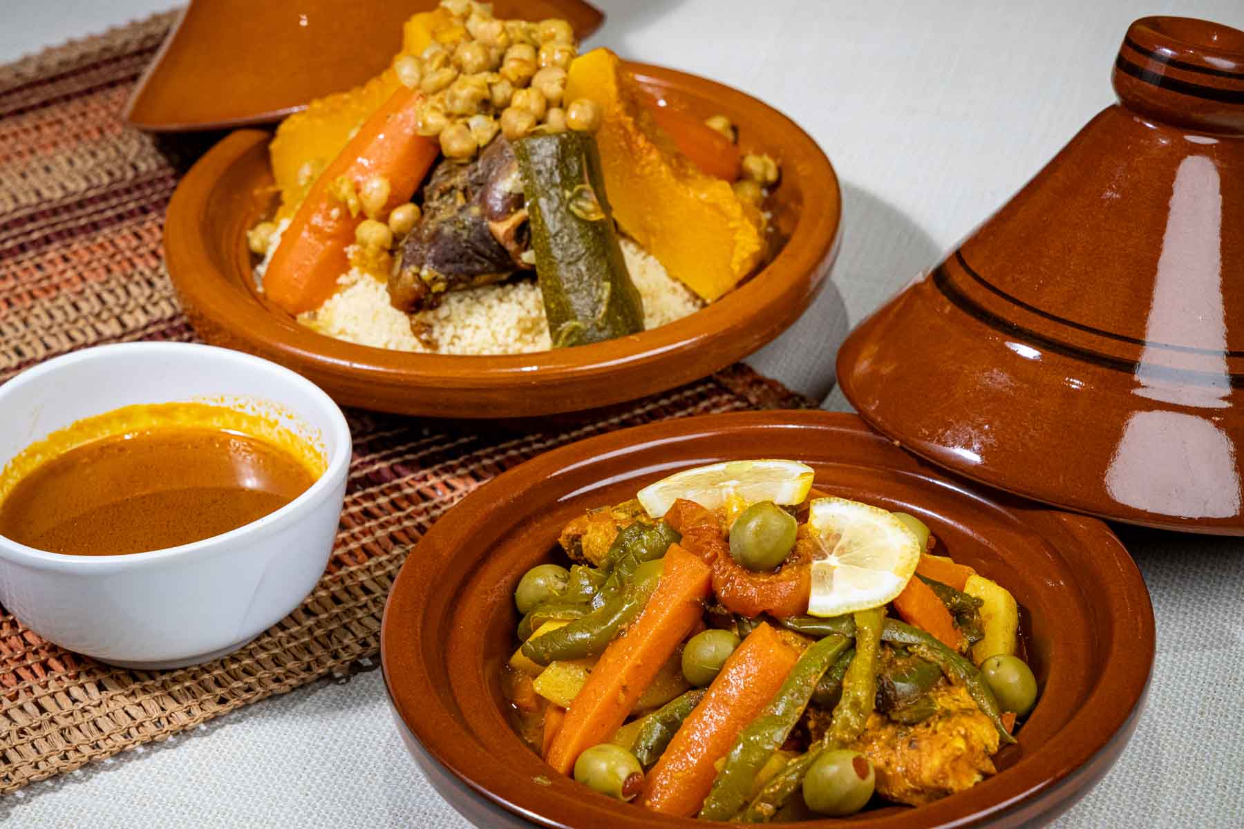 Vegetarian Tagine and Fish Tagine at Cous Cous Cafe